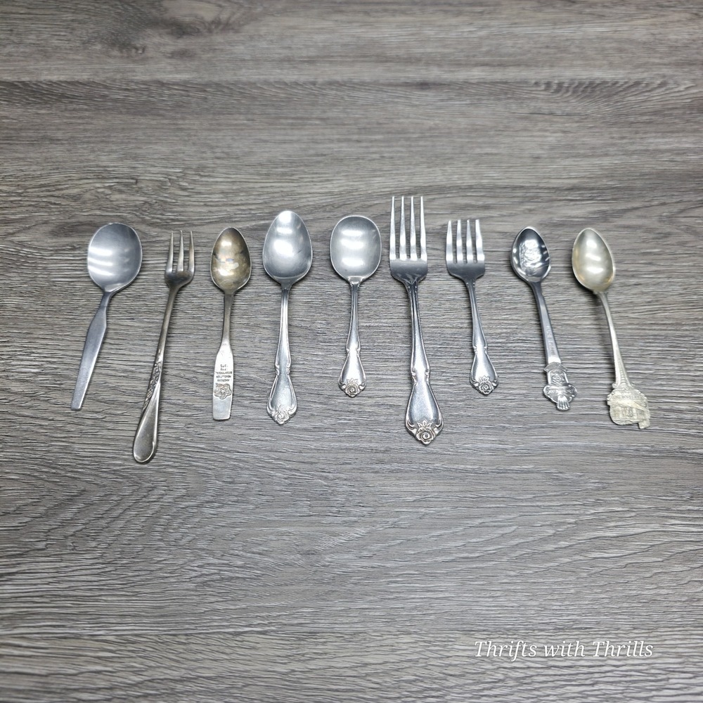 9 Collectible Spoon & Fork Bundle - Rogers, Oneida, Rolex, San‎ Francisco,  More